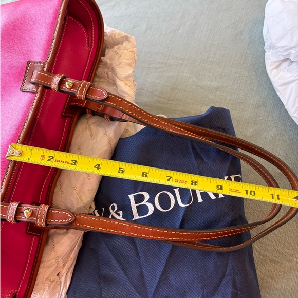 NEW Dooney & Bourke Saffiano Leisure Shopper Hot Pink Brown Leather Tote NWOT - Picture 16 of 16